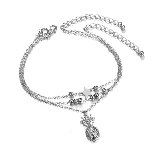 Bohemian Ocean Wave Whale Tail Anklet
