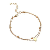 Layered Anklets Women Heart Gold Ankle Bracelet