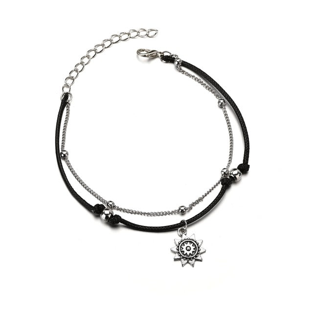 Layered Anklets Women Heart Gold Ankle Bracelet