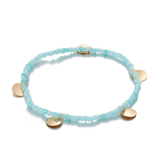 Bohemian Ocean Wave Whale Tail Anklet