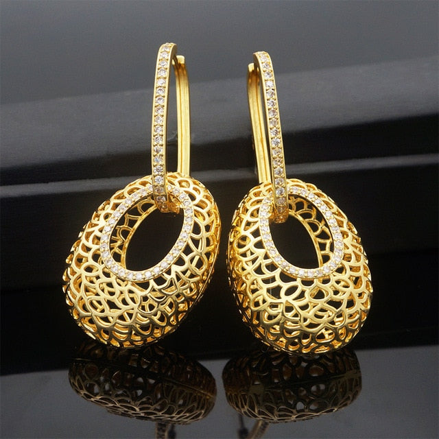 COPPER gold earrings pendant jewelry