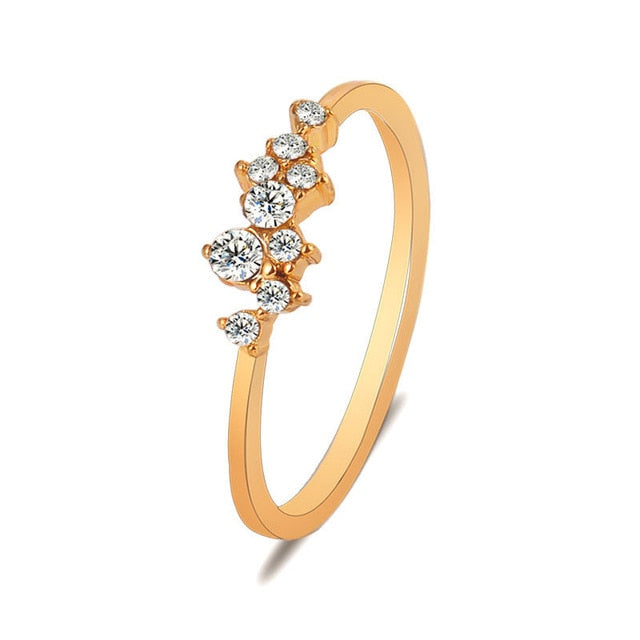 Gold Crystal Ring for Women Luxury
