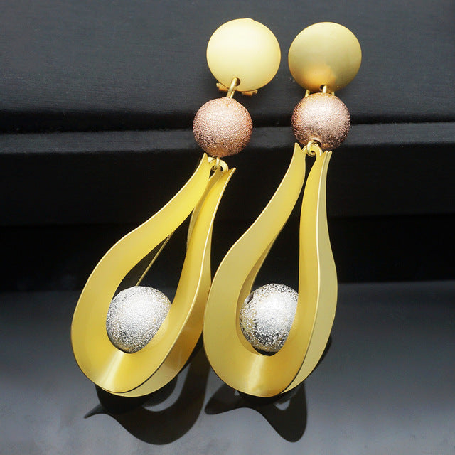 COPPER gold earrings pendant jewelry