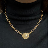 Fashion Jewelry Gold Color Coin Pendant
