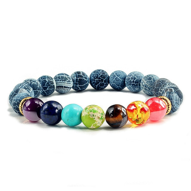 Natural Stone Tiger Eye 7 Chakra Bracelets & Bangles