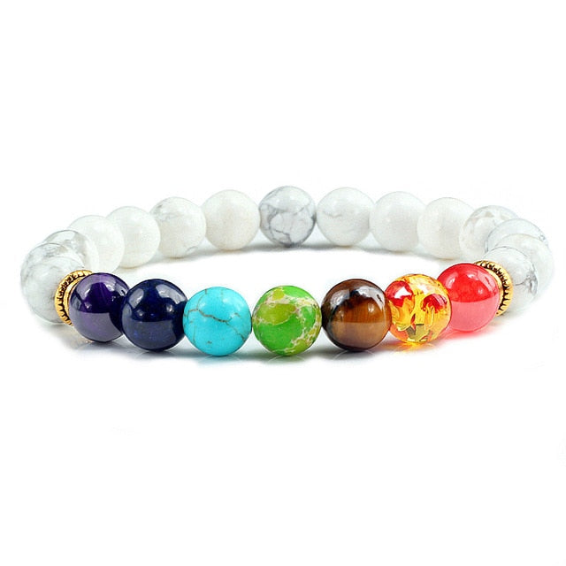 Natural Stone Tiger Eye 7 Chakra Bracelets & Bangles