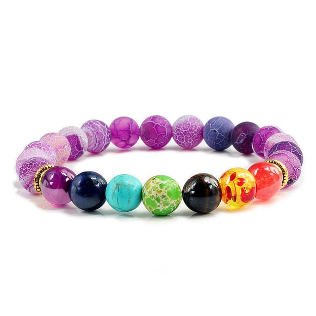 Natural Stone Tiger Eye 7 Chakra Bracelets & Bangles