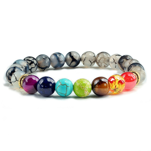 Natural Stone Tiger Eye 7 Chakra Bracelets & Bangles
